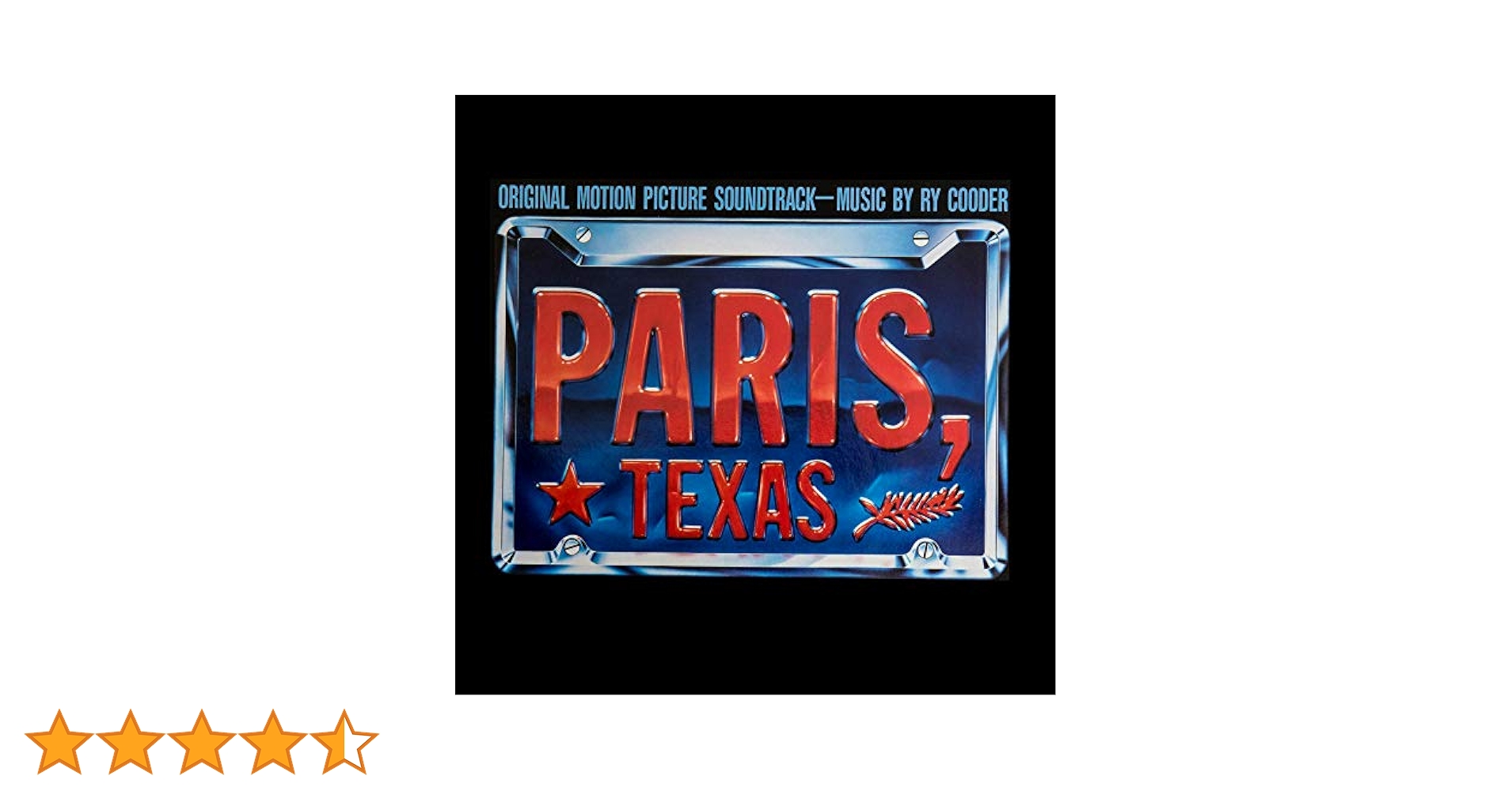 Paris, Texas / Ry Cooder パリ テキサス レコード PARIS, TEXAS / ORIGINAL MOTION PICTURE SOUNDTRACK (RY COODER